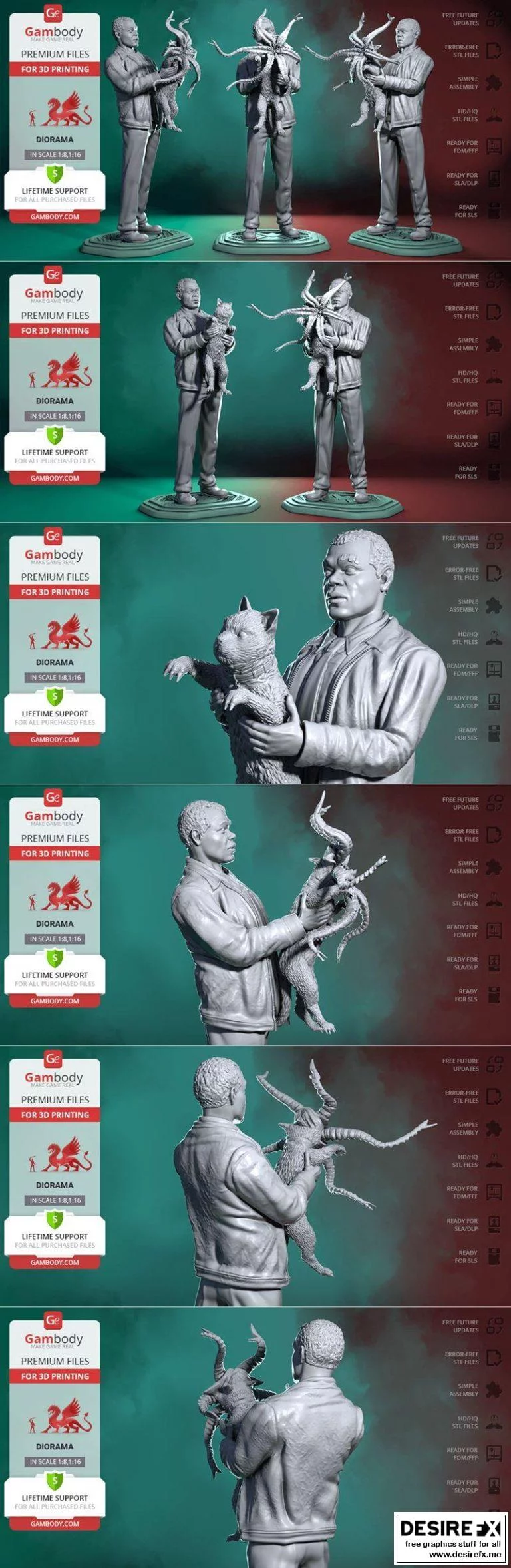 尼克·弗瑞与猫：3D打印模型作品|Nick Fury & Cat