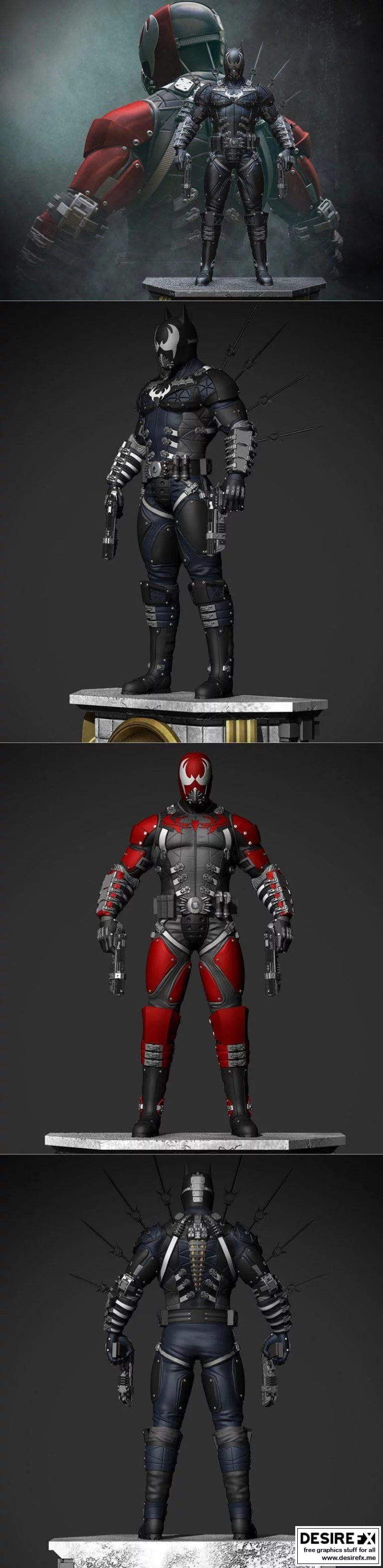 Grendel骑士 与 蝙蝠侠红头罩 3D打印模型|Grendel Knight Batman and Red Hood from DC