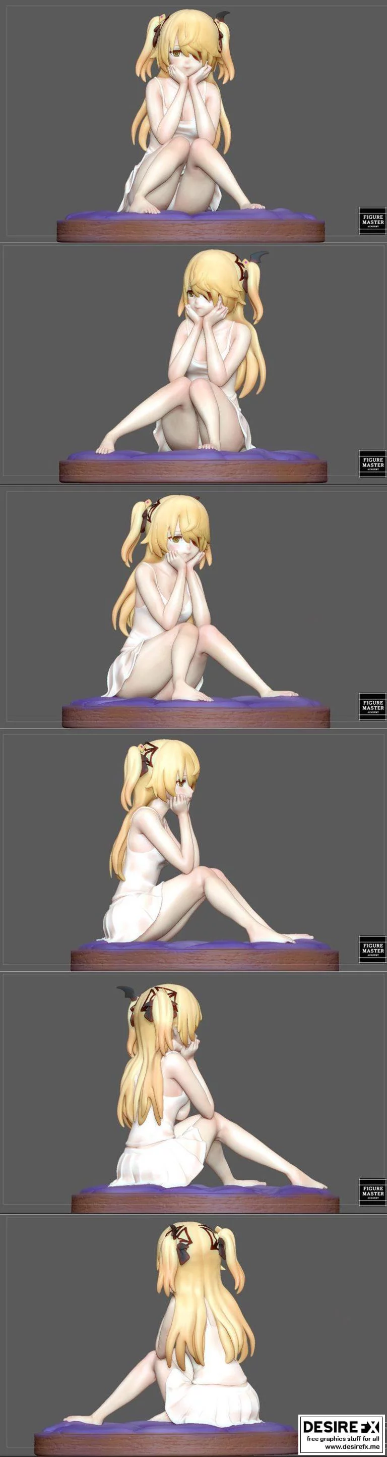 原神 Fischl 3D打印模型|Fischl – Genshin Impact Statue