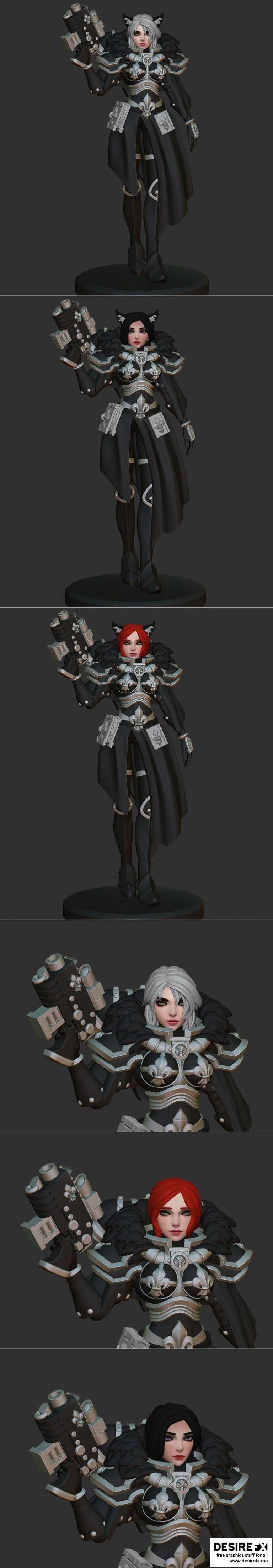 女巫猎人动漫修女头像3D打印模型|Witcher Space Nuns Anime Heads