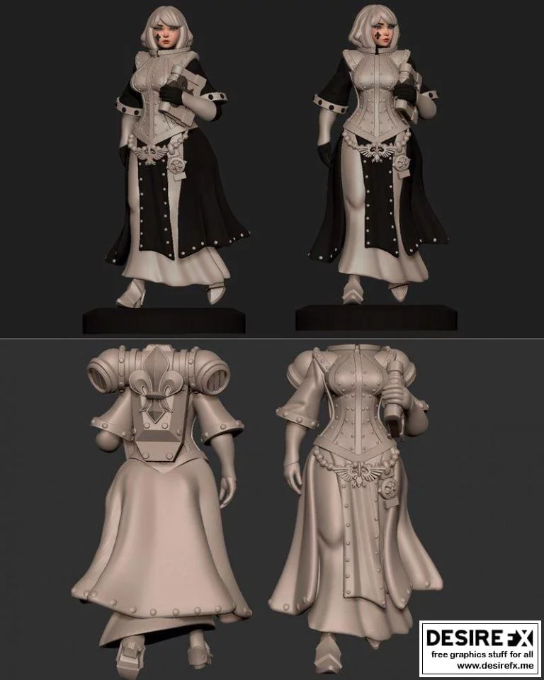 太空修女图书馆员 3D打印模型|Space Nun Librarian