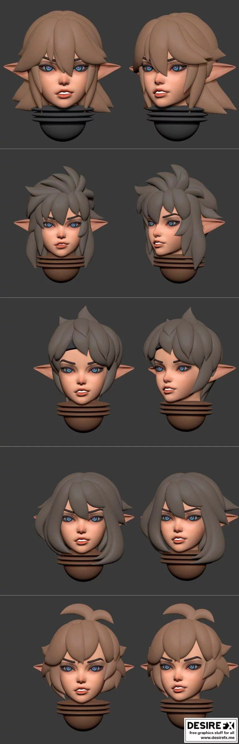 太空精灵头像 2021年7月 3D打印模型|Space Elves Heads July 2021