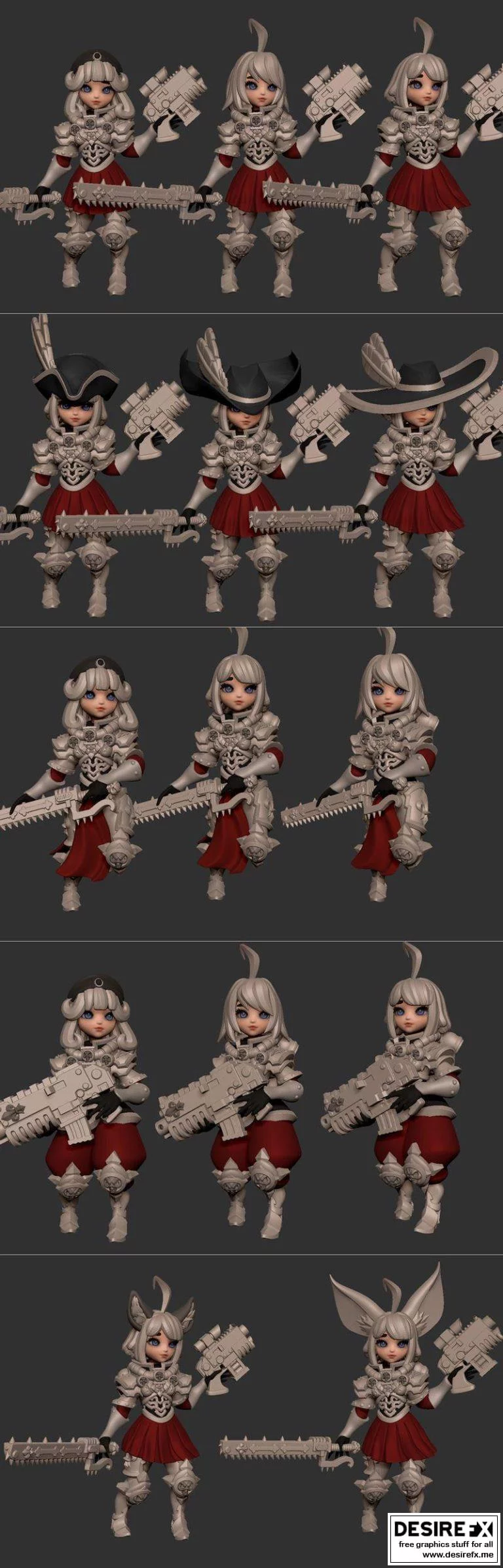 Chibi空间修女3D打印模型|Chibi Space Nuns Figurine