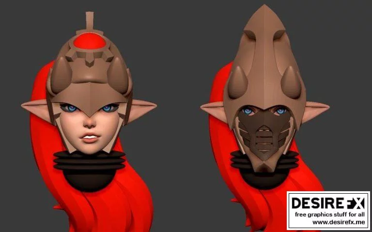 太空精灵头盔3D打印模型|Space Elf Heads Helmets