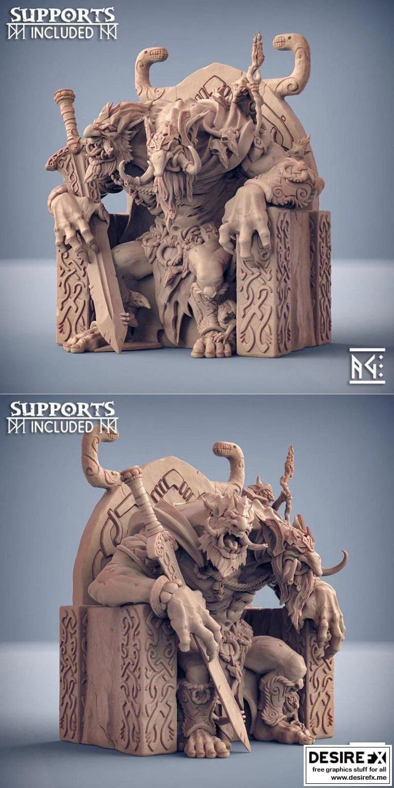 trolls国王德拉恩瓦尔登坐于王座之上|Trollking Drungvandel on his Throne