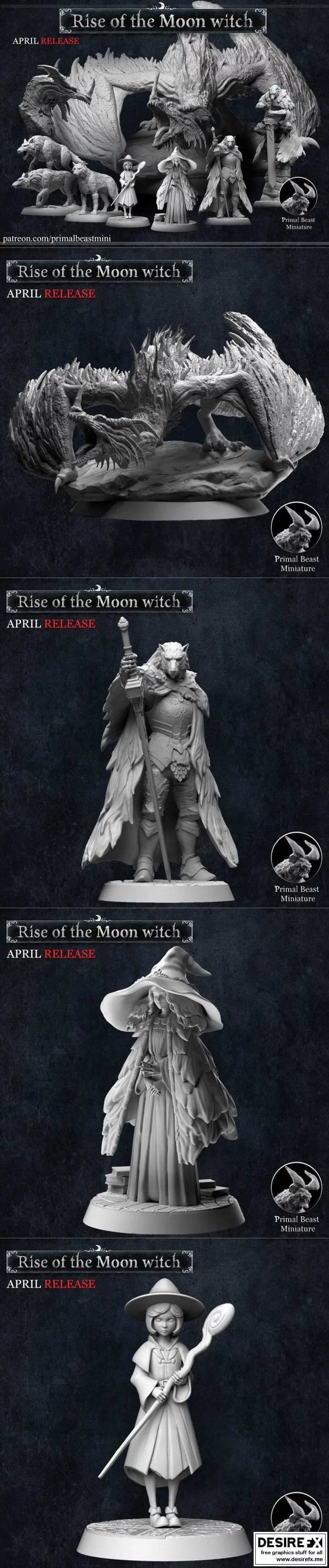 月之巫女崛起——4月新品3D打印模型发布|Rise of the Moon Witch – April Release