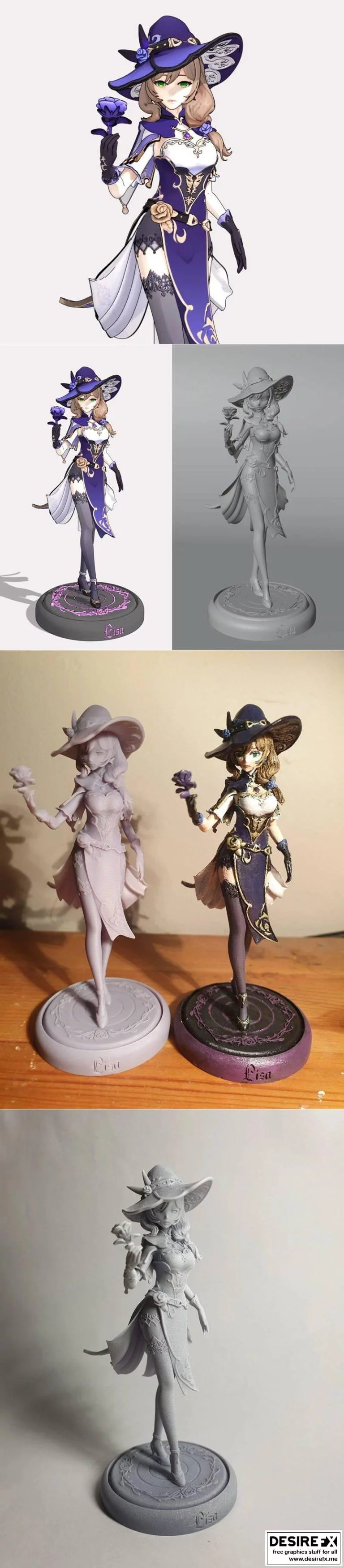 原神Lisa v4 3D打印模型|Lisa v4 Genshin Impact