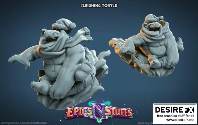雪地奇境：托尔特3D打印模型|Sleighing Tortle