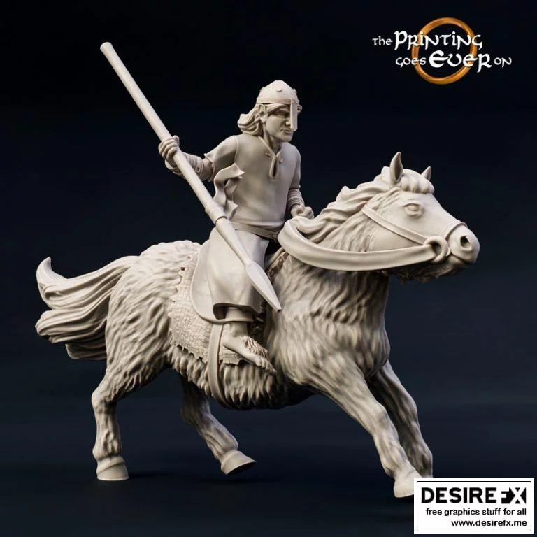 奇幻骑兵·矮人民兵骑手3D打印模型|Halfling Militia Rider