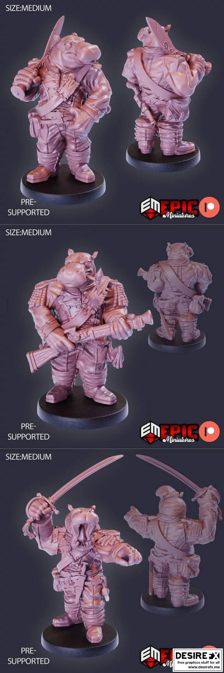 Hippo Soldier 3D打印模型|Hippo Soldier