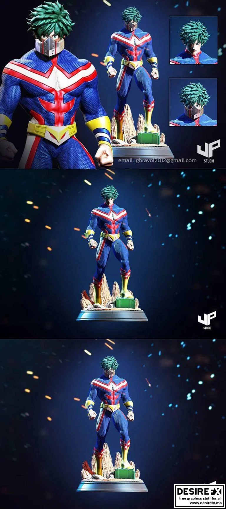 我的英雄 academia 伊诸罗·Midoriya 3D打印模型|Midoriya Izuku My Hero Academia Fan art