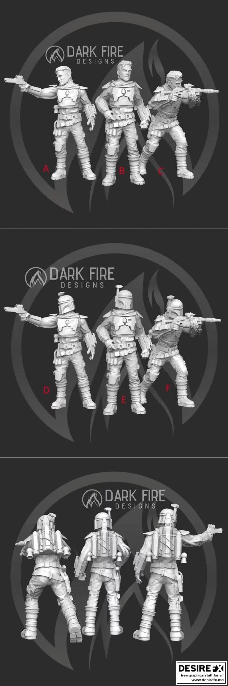 sheriff dark fire 动漫游戏角色3D打印模型|The Sheriff Dark Fire Designs