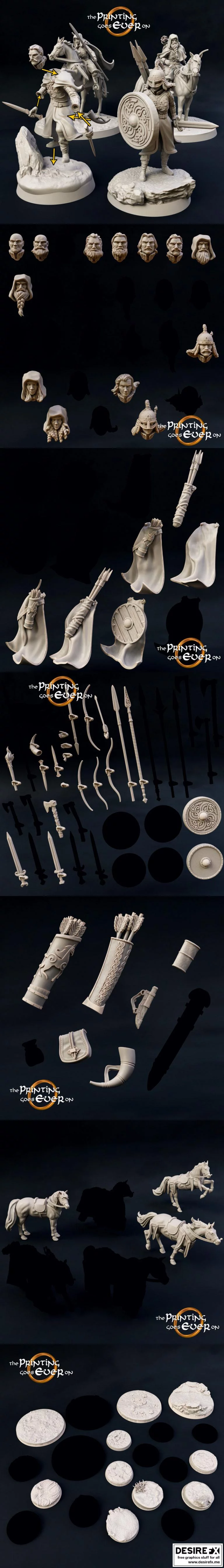 模块化骑乘战士 skirmishers 3D打印模型|Modular Ridermercia Skirmishers