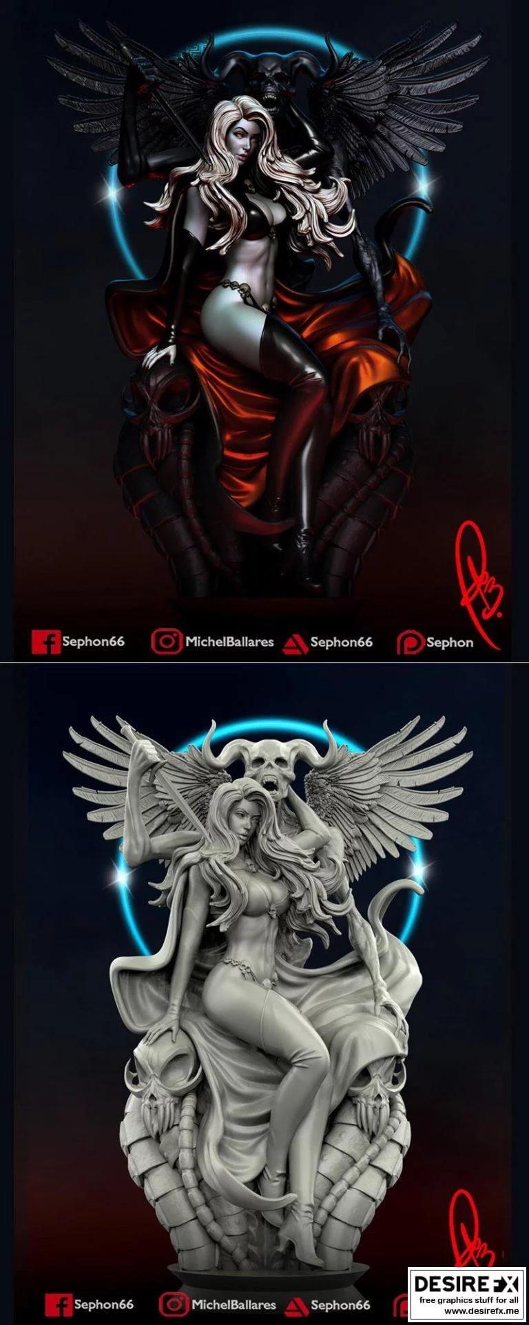 创意怪客 Lady Death 3D打印模型|Lady Death by Creative Geek MB