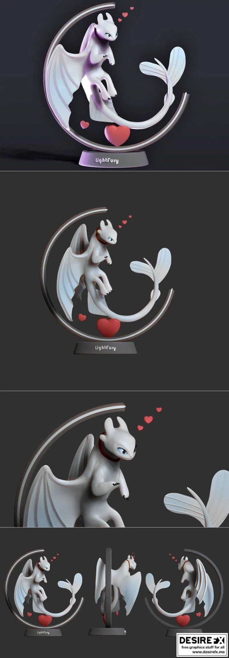 光之怒龙 3D打印模型|Light Fury Dragon