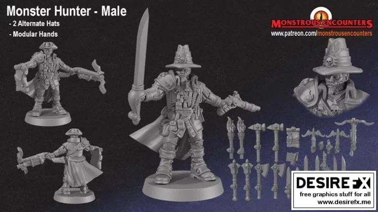 怪物猎人 男性角色 3D打印模型|Monster Hunter Male