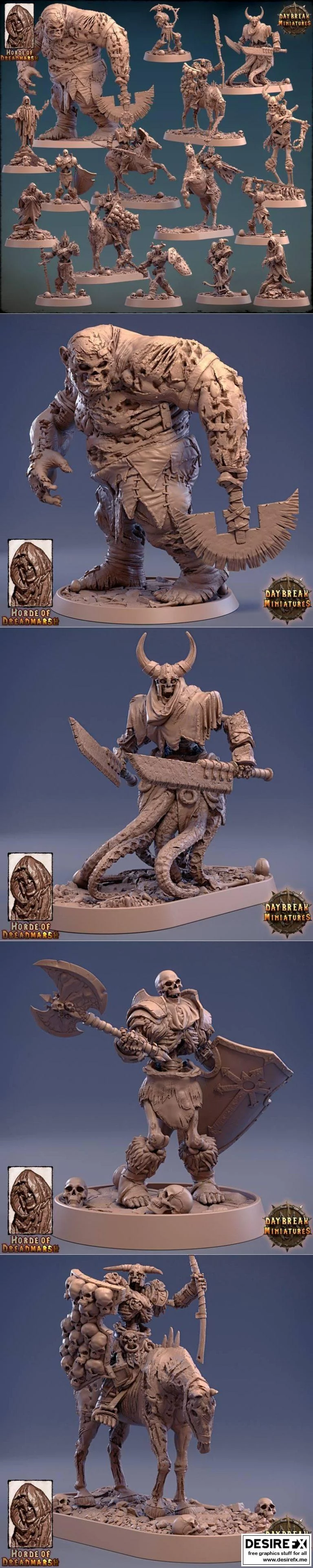 dreadmarsh混沌军团3D打印模型|Daybreak Miniatures – Unliving Horde of Dreadmarsh