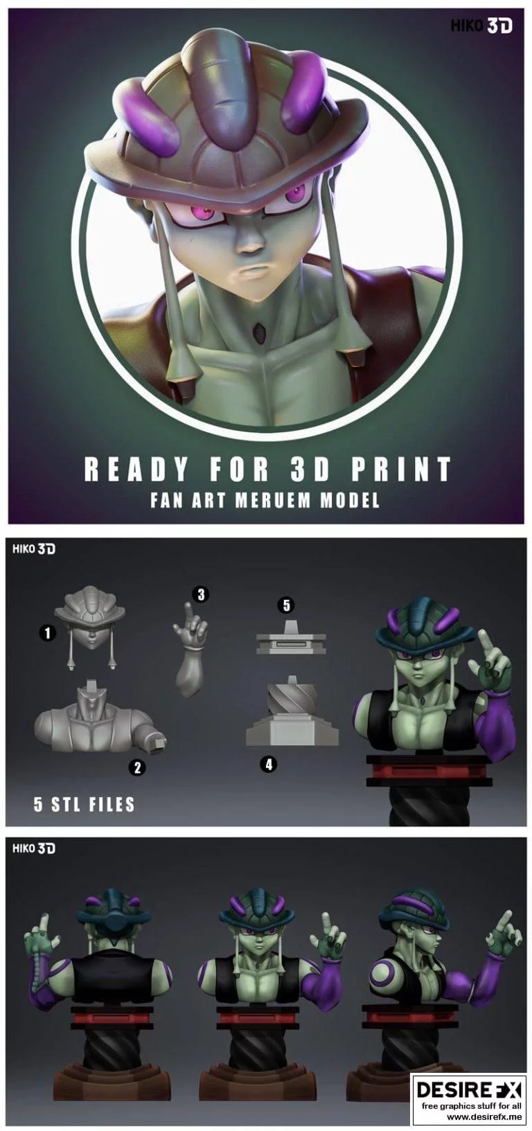 《鬼灭之刃 无限列车篇 3D打印模型》|Hunter x Hunter – Meruem