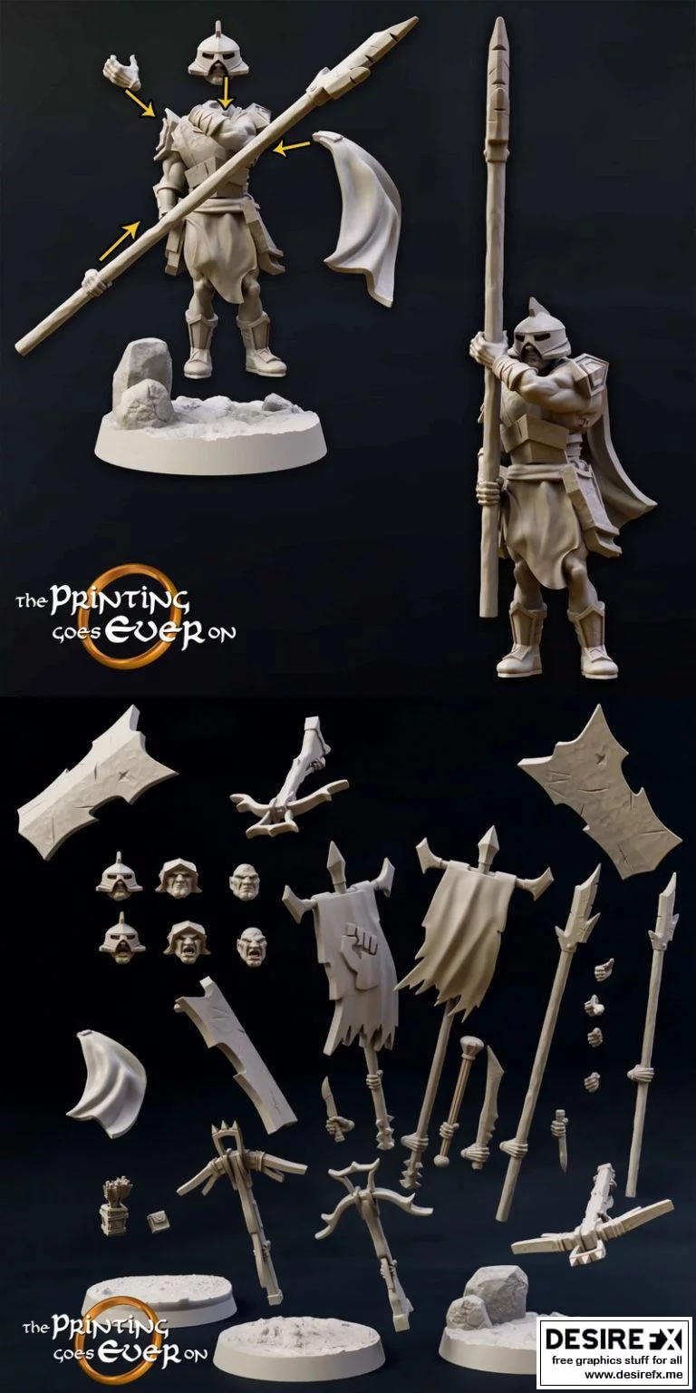模块化半精灵弓箭手——《博德之门3》3D打印模型|Modular Half-Orc Crossbowmen – B
