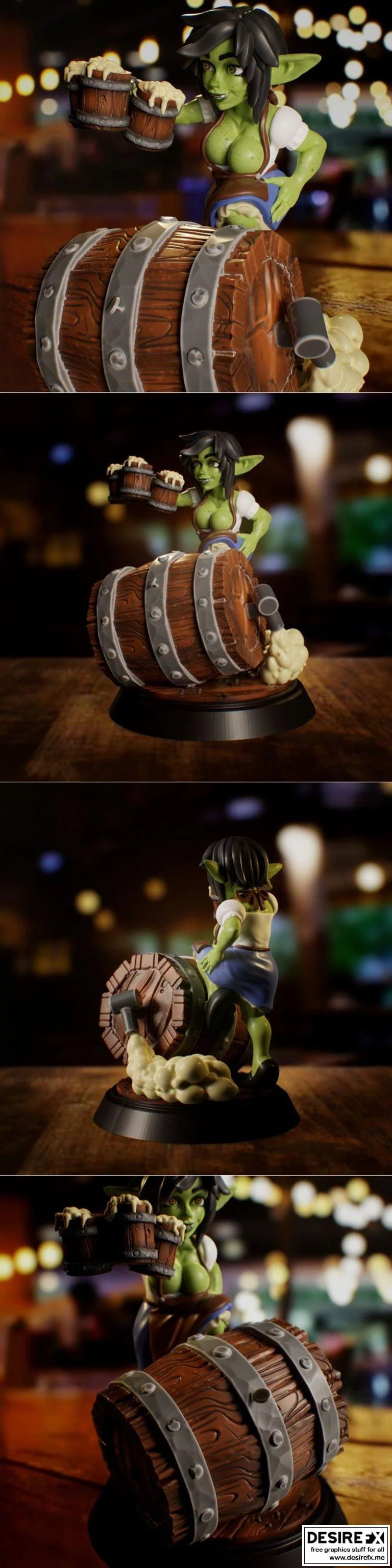 奇幻酒吧少女 3D打印模型|Goblin Bar Maid