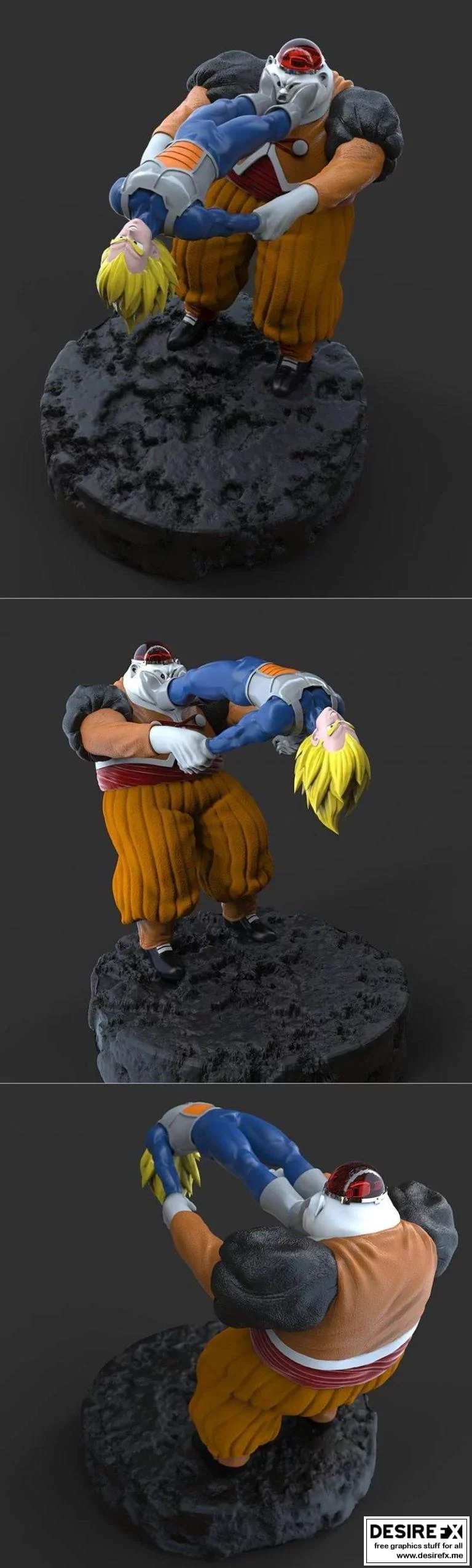 Vegeta 与 Android 19 的3D打印模型|Vegeta vs Android 19