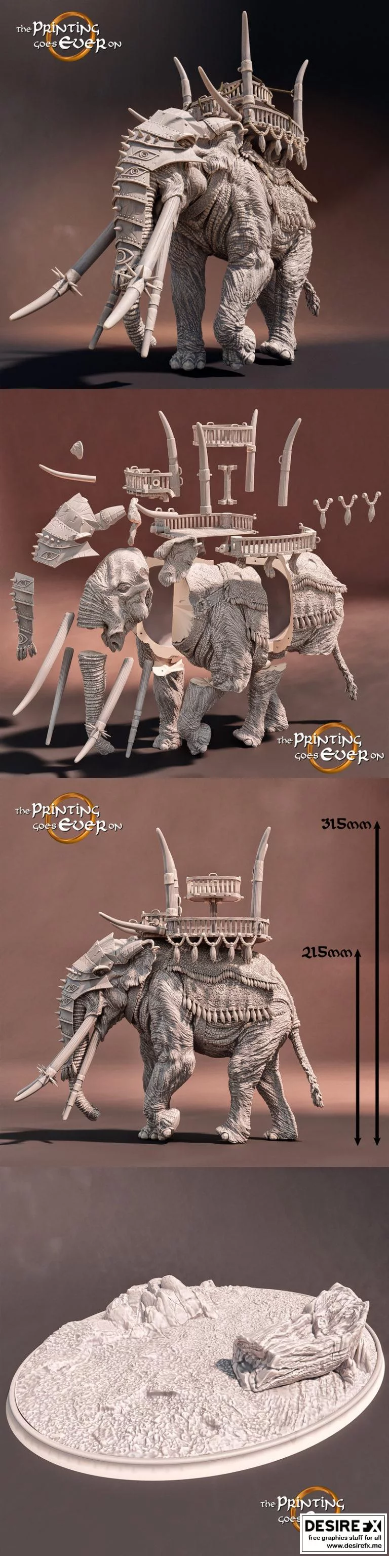 巨兽战象 3D打印模型|Giant War Elephant