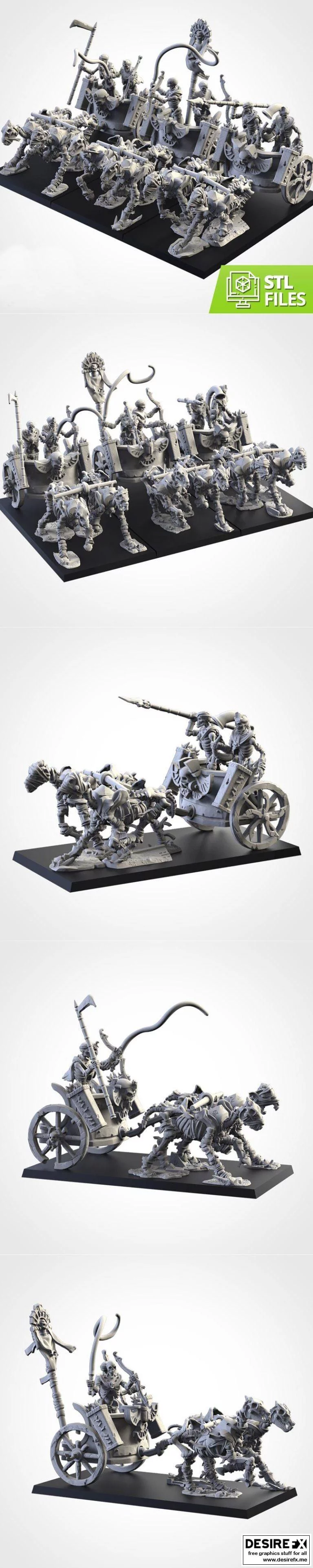 战车骸骨：3D打印模型设计集|Skeletons Chariots