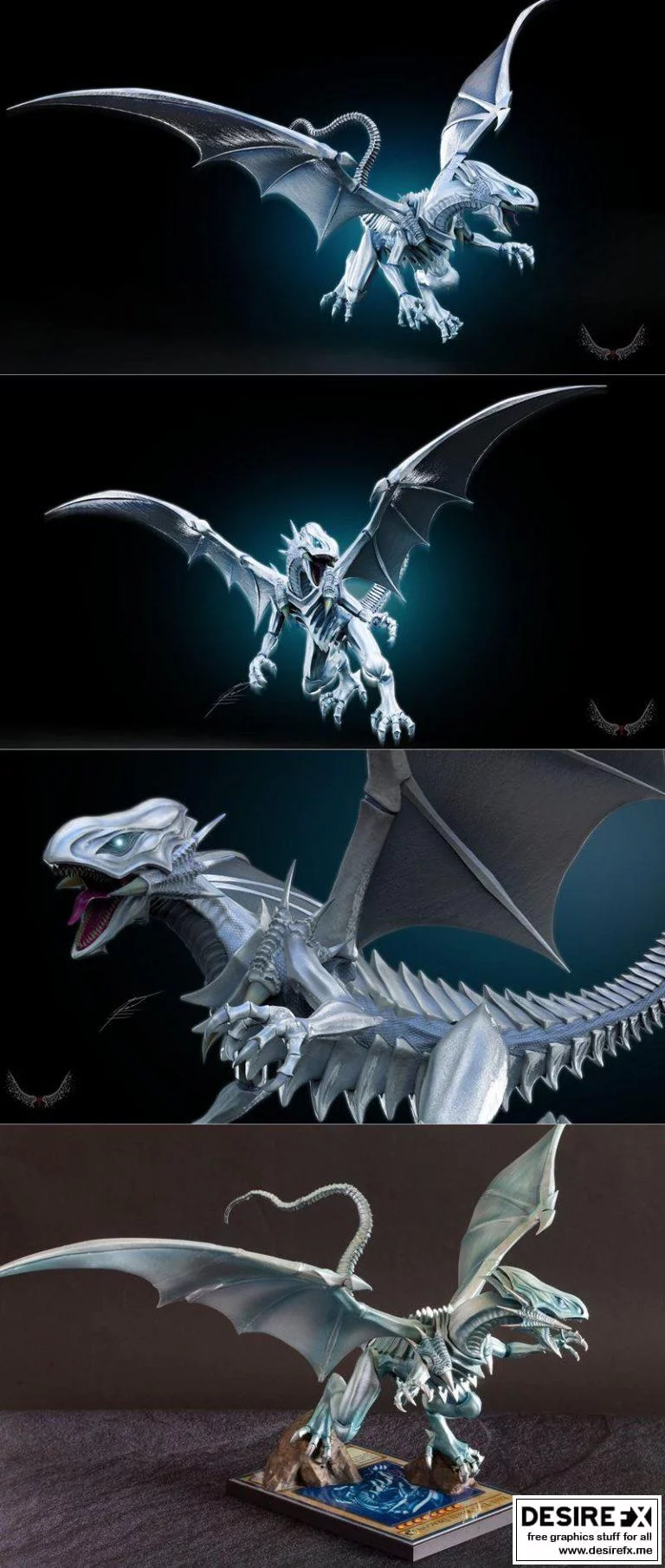 蓝眼白龙 3D打印模型|Blue Eyes White Dragon – Yugioh