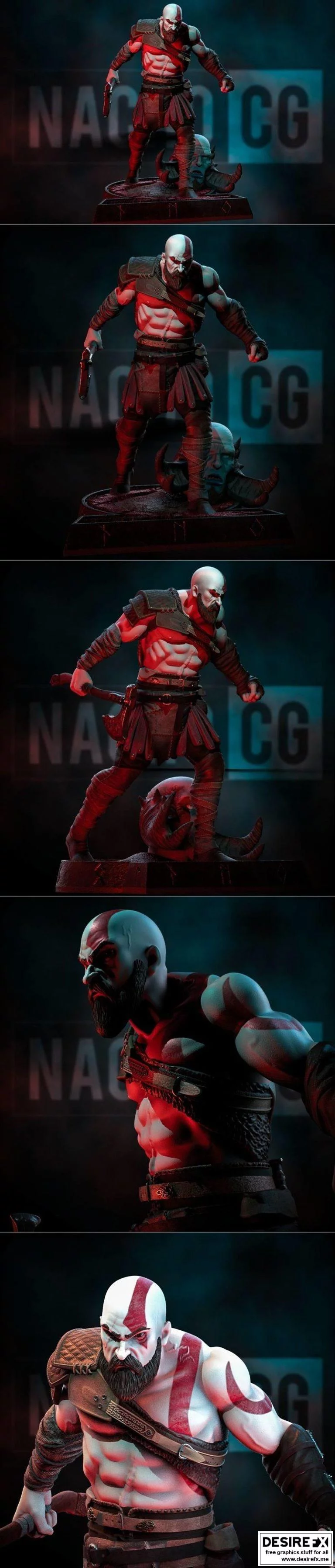 战神克洛诺斯 3D打印模型|Kratos – God of War – Fan Art