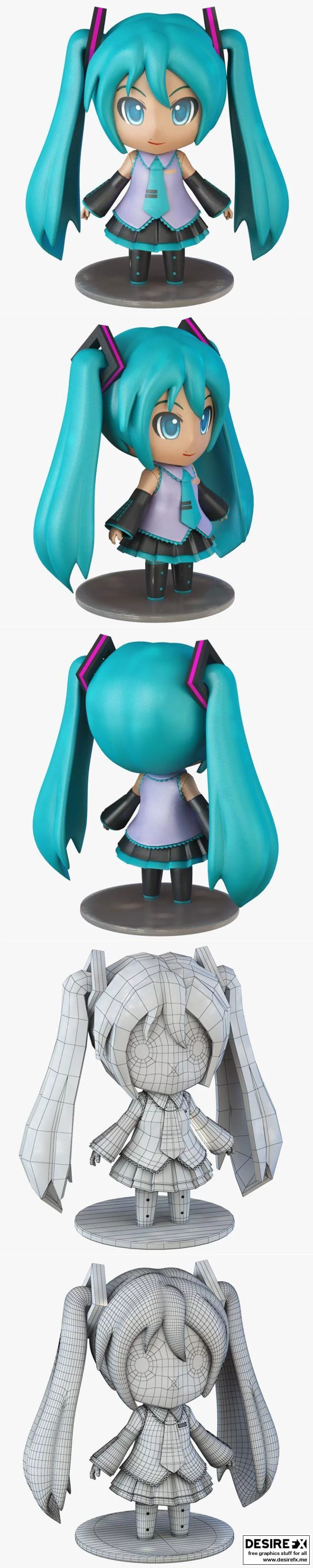 Hatsune Miku 3D打印模型-chibi风格可爱版|Miku Hatsune Chibi