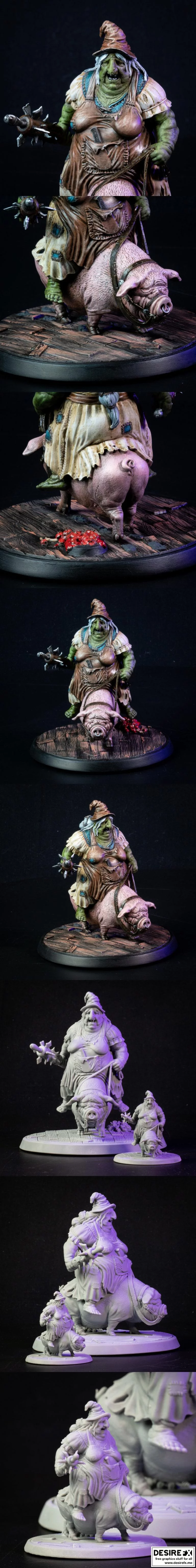 绿肤女鬼骑乘模型|Green Hag Mounted