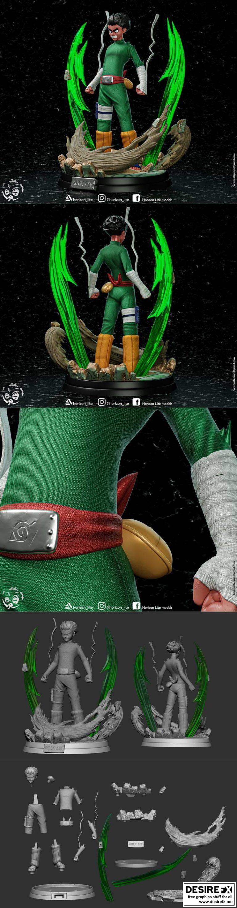 3D打印模型：林檎与火影的忍者世界|Rock Lee-Naruto