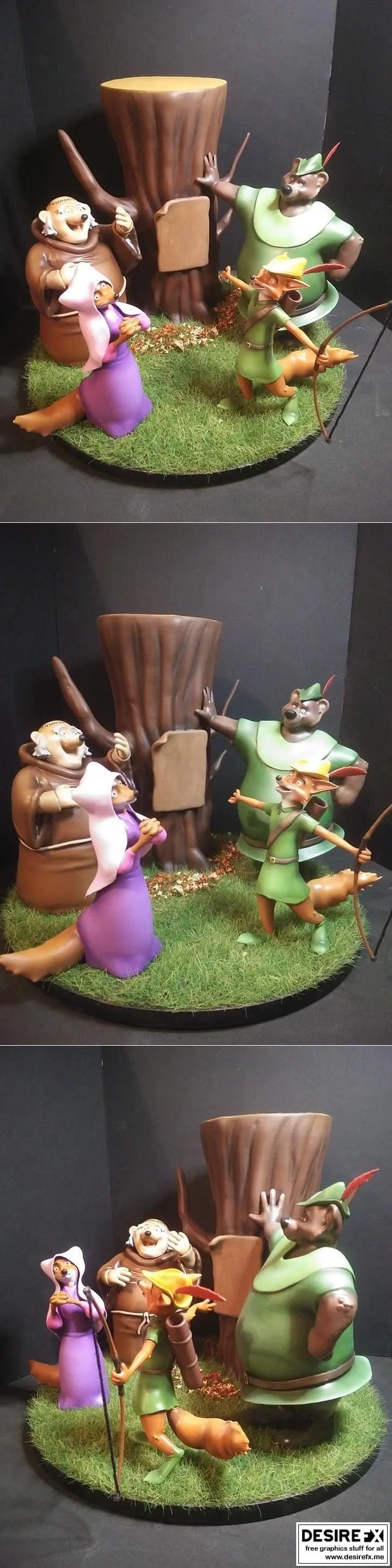 迪奥拉玛3D打印模型：迪士尼·罗宾汉|Robin Hood Diorama from Disney