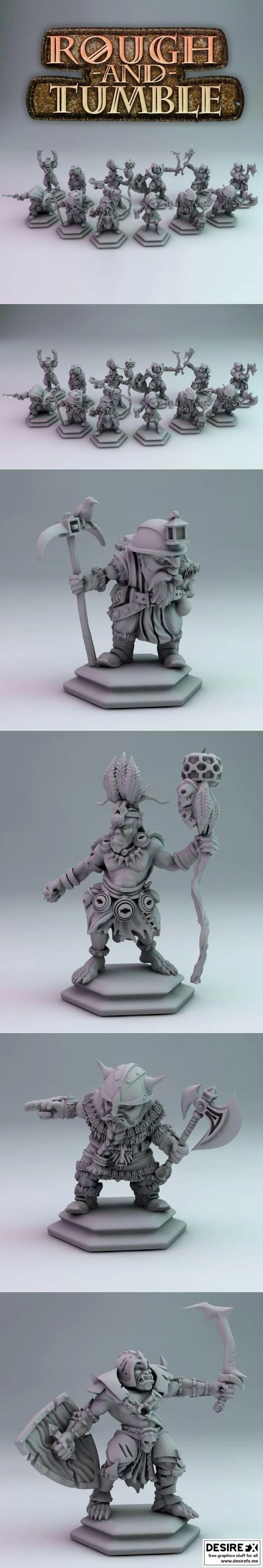 激烈碰撞：动漫角色3D打印模型集|Rought and Tumble