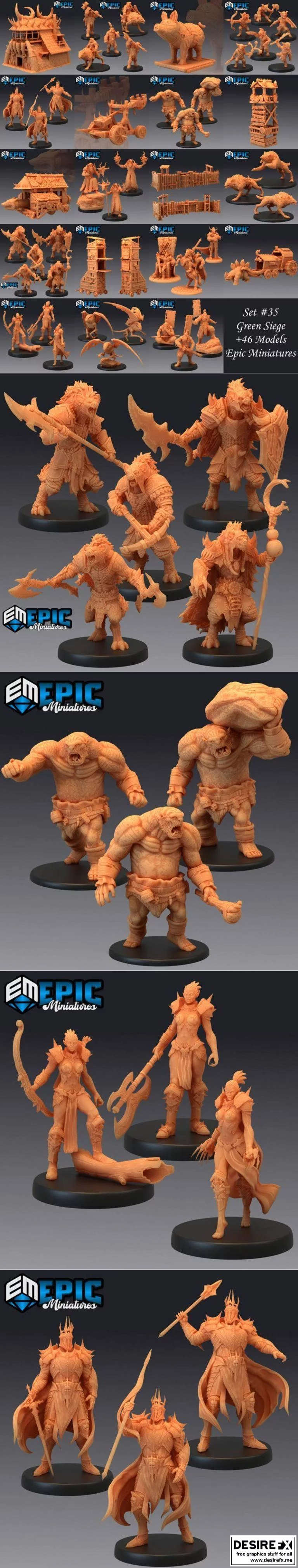 绿潮来袭——Epic Minis 3D打印模型|Epic Minis – Green Siege