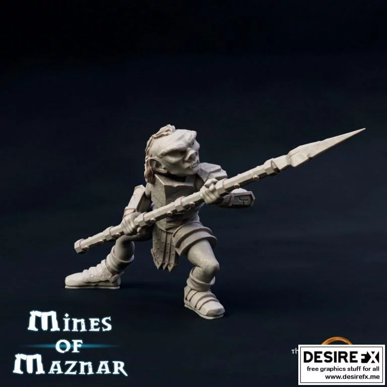 异世界刺兵——Goblin Spearman 3D打印模型|Goblin Spearman – C