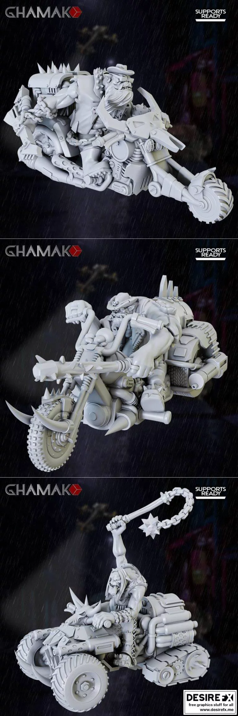 Ghamak科幻机甲热男孩 3D打印模型集|Ghamak – Sci-Fi Chopperz Hotboyz 1-3 May 2022