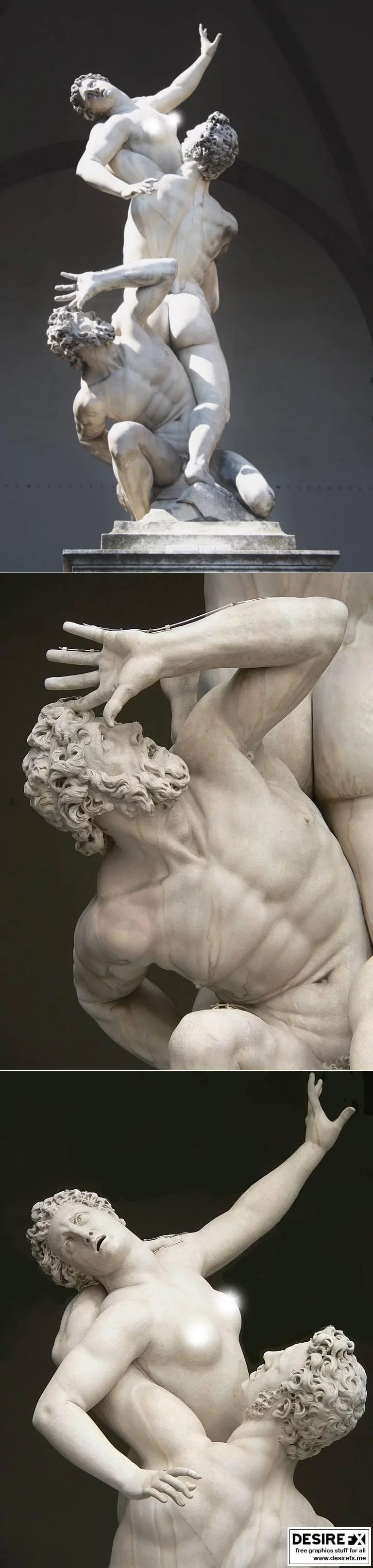 佛罗伦萨洛佳宫奇袭萨宾女子 3D打印模型|Abduction of a Sabine Woman Loggia dei Lanzi, Florence, Italy