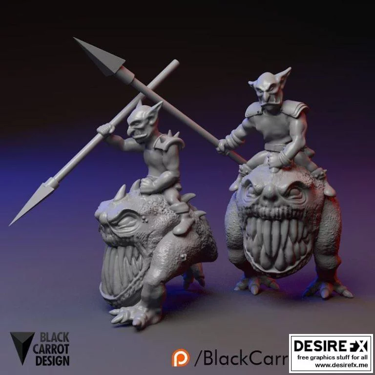 黑胡萝卜——啮兽上的小妖精3D打印模型|Black Carrot – Goblin on Gnaw Beast