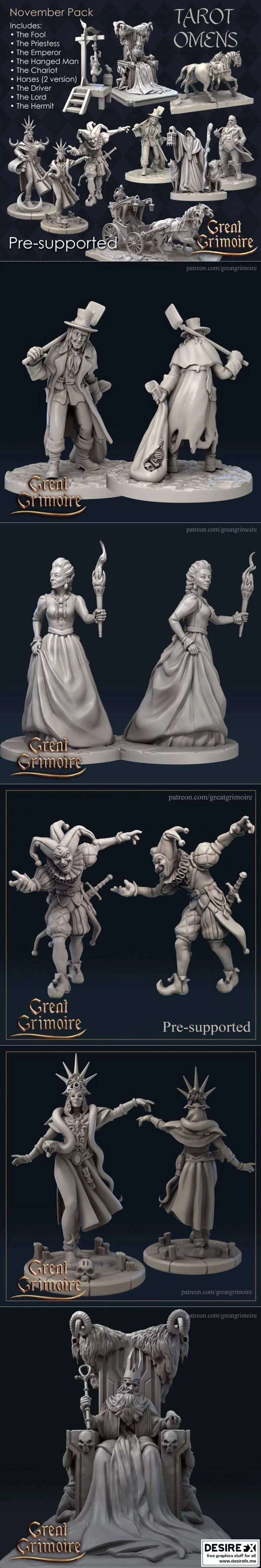 伟大秘典——塔罗占卜3D打印模型|Great Grimoire – Tarot Omens