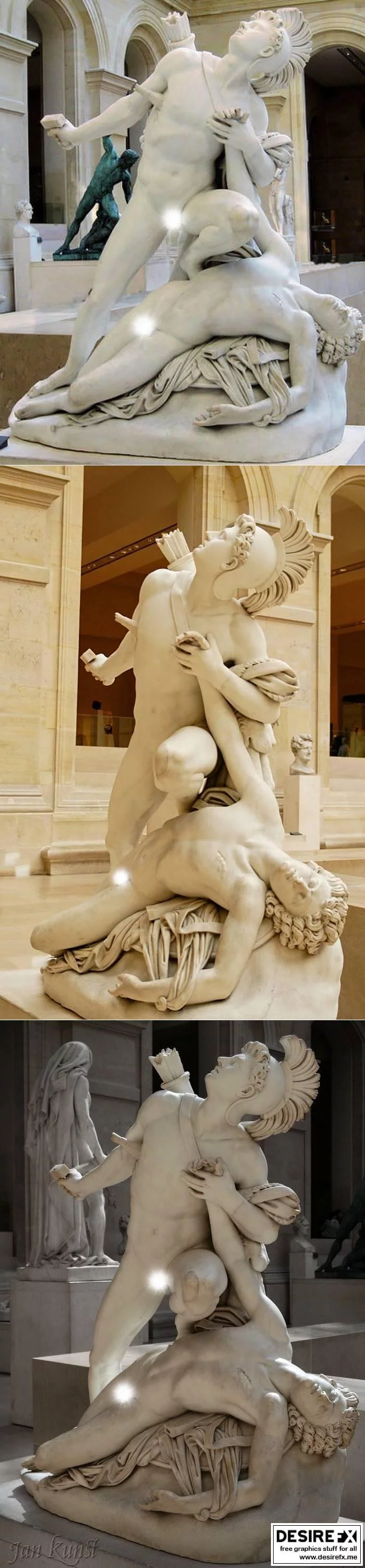 卢浮宫巴黎 Nisus 与 Euryale 3D打印模型|Nisus et Euryale Jean-Baptiste Roman, Louvre Paris, France