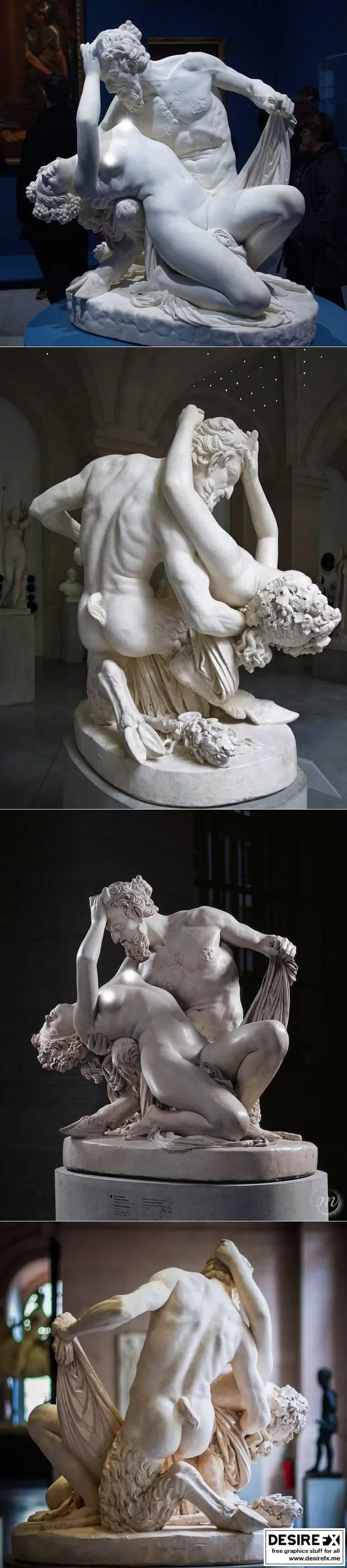萨特尔与巴坎特 3D打印模型|Satyre et bacchante James Pradier, Louvre Paris, France