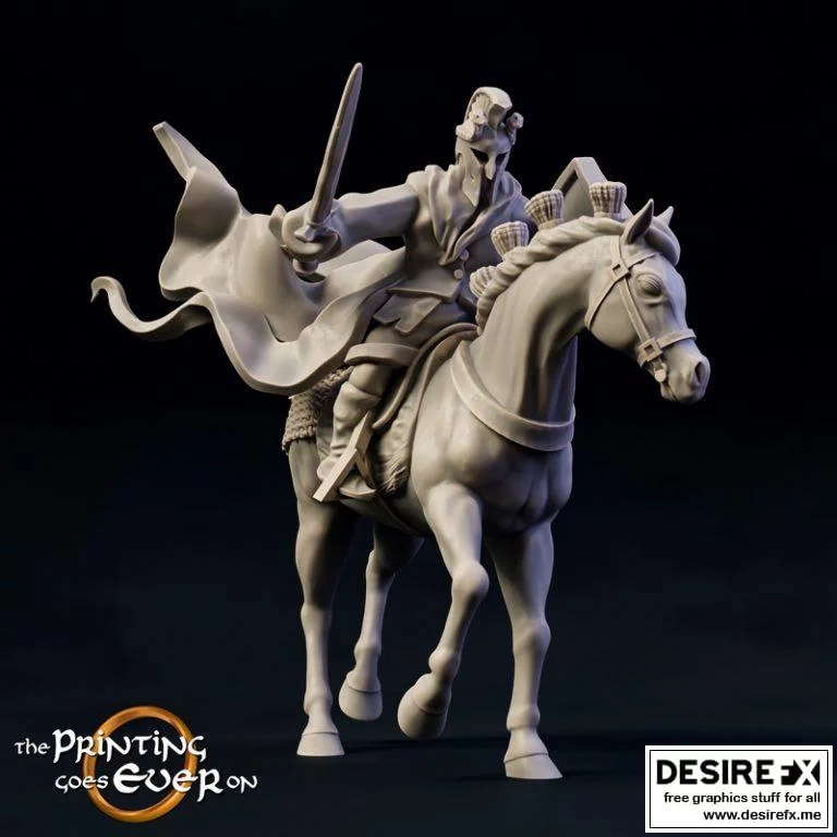 暗影重装骑士 3D打印模型|Dark Myrmidon Mounted