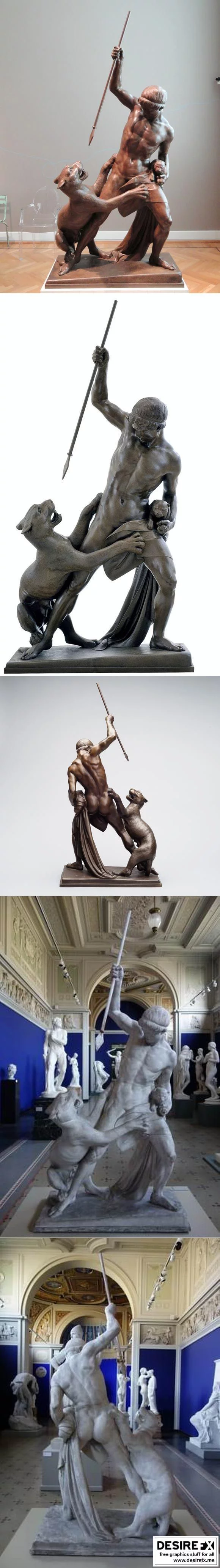 杰辛·阿道夫·耶里夏 《美洲豹猎手》3D打印模型|The Panther Hunter Jens Adolf Jerichau. Danish National Gallery, Copenhagen