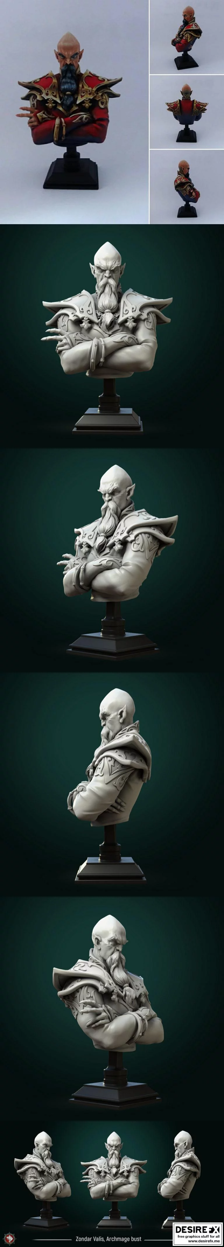 Zondar Valis 3D打印魔法巨匠雕像|Zondar Valis Archmage Bust