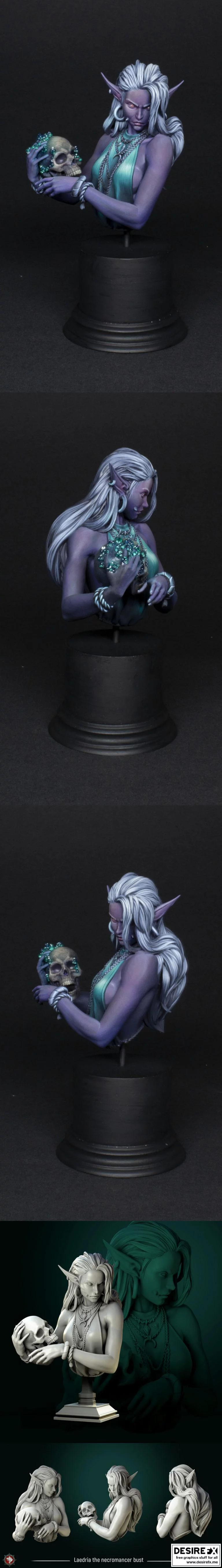 Laedria的 necromancer 3D打印模型|Laedria the Necromancer Bust