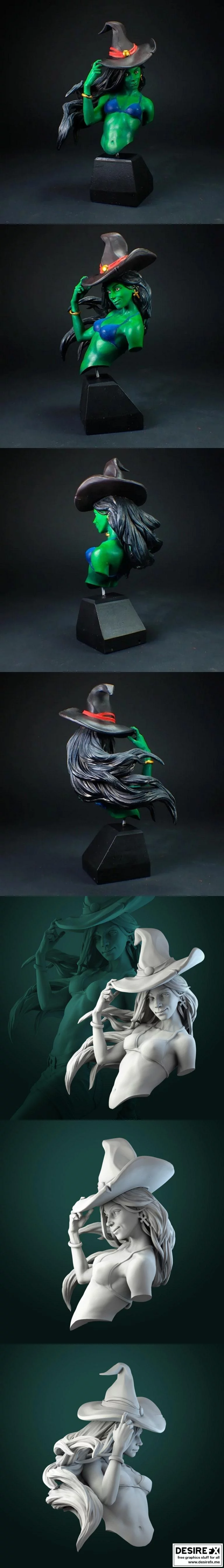 年轻女巫安娜 3D打印模型|Anita the Young Witch Bust