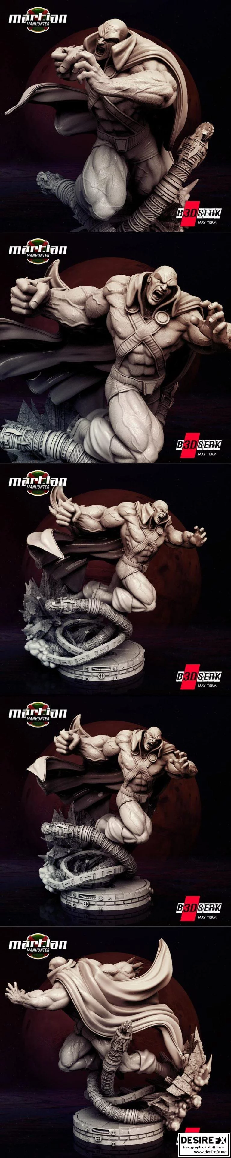 B3DSERK – 3D打印火星人猎手雕塑|B3DSERK – Martian Manhunter Sculpture