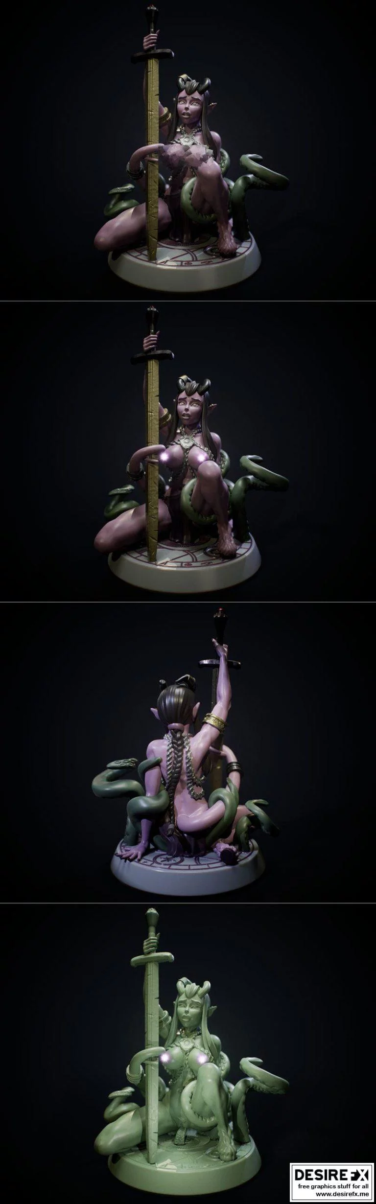 暗黑精灵召唤 3D打印模型|Tiefling Summoning