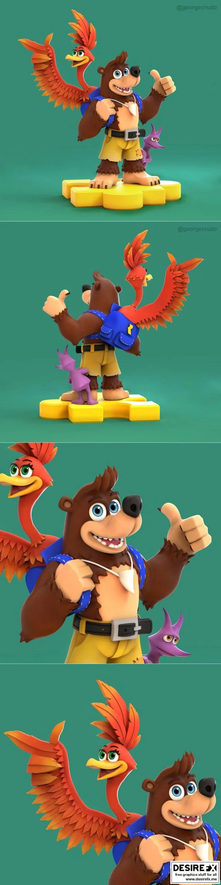 3D打印模型：Banjo-Kazooie角色创意复刻|Banjo-Kazooie